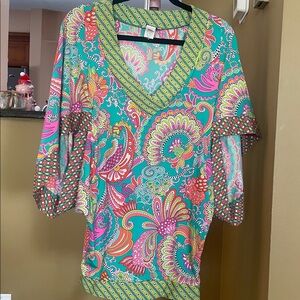 Trina Turk Folkloric Festival Kaftan Tunic Sz Petite